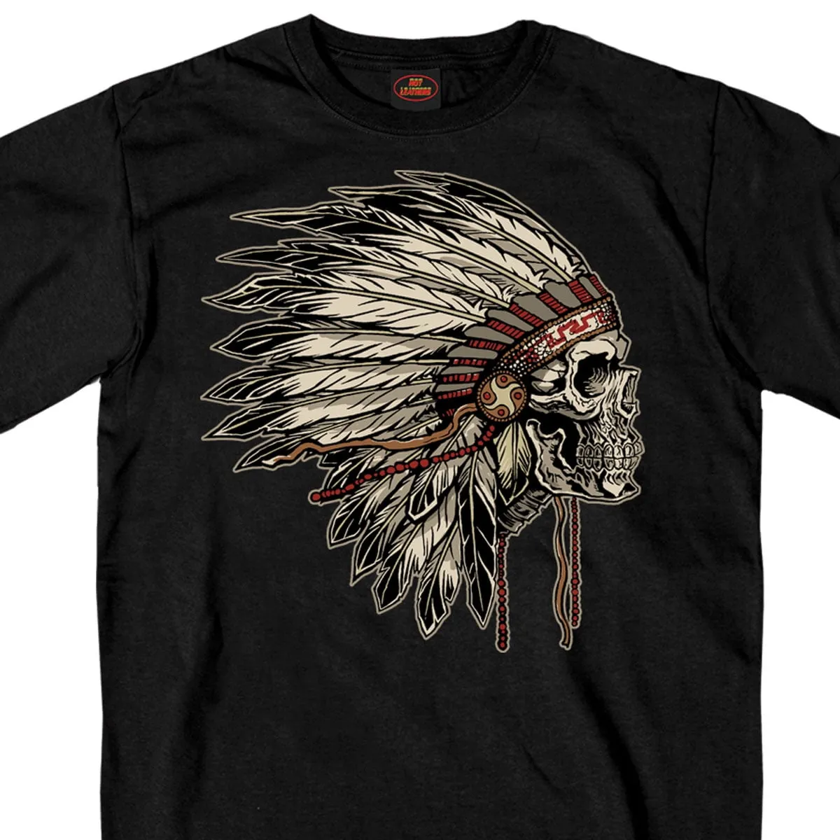 Hot Leathers GMS1341 Men’s ‘Earth Tones Headdress’ Black T-Shirt