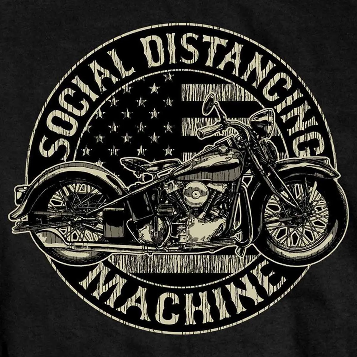 Hot Leathers GMS1475 Men's Social Distancing Machine Black Short Sleeve T-Shirt