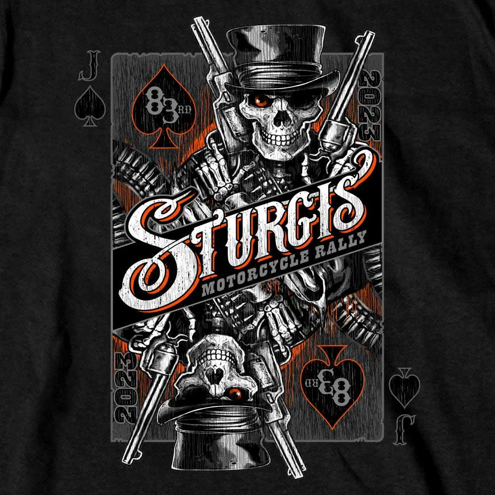 Hot Leathers SPB1072 Men’s Black 2023 Sturgis Gambler Short Sleeve T-Shirt