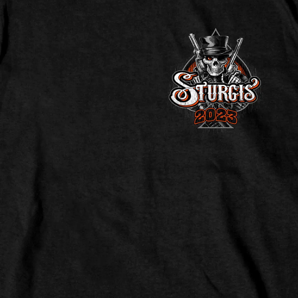 Hot Leathers SPB1072 Men’s Black 2023 Sturgis Gambler Short Sleeve T-Shirt