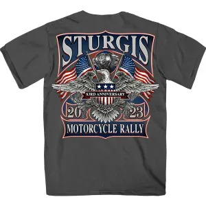 Hot Leathers SPB1105 Men’s 2023 Sturgis Vintage Patriot Charcoal