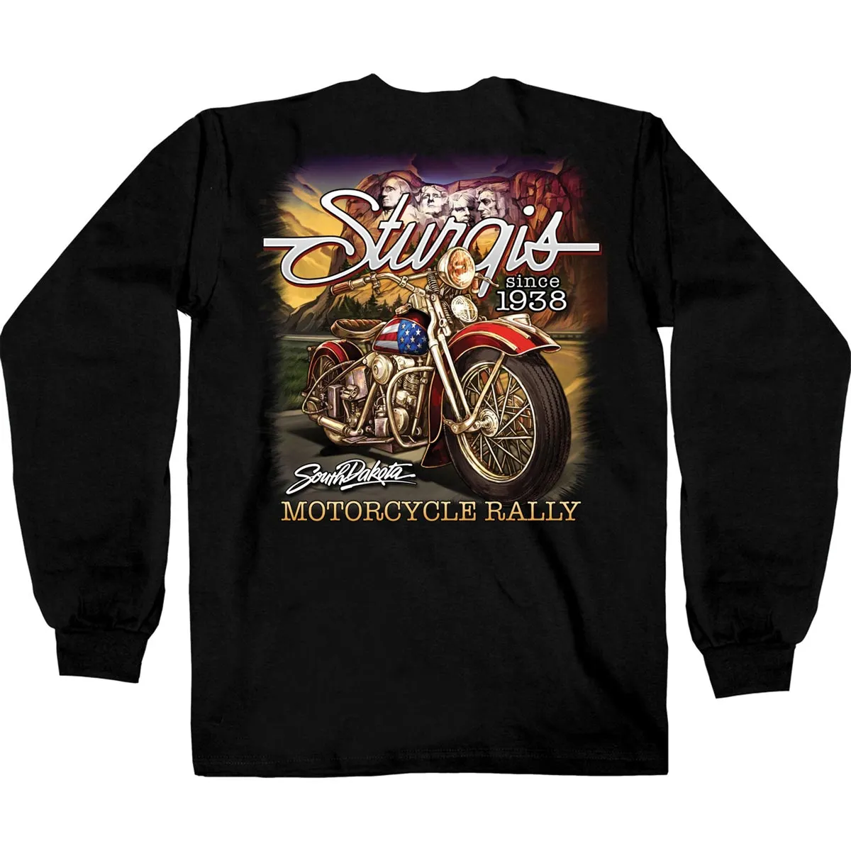 Hot Leathers SPB2094 Men's Black 2023 Sturgis Rally Rushmore Long Sleeve Shirt