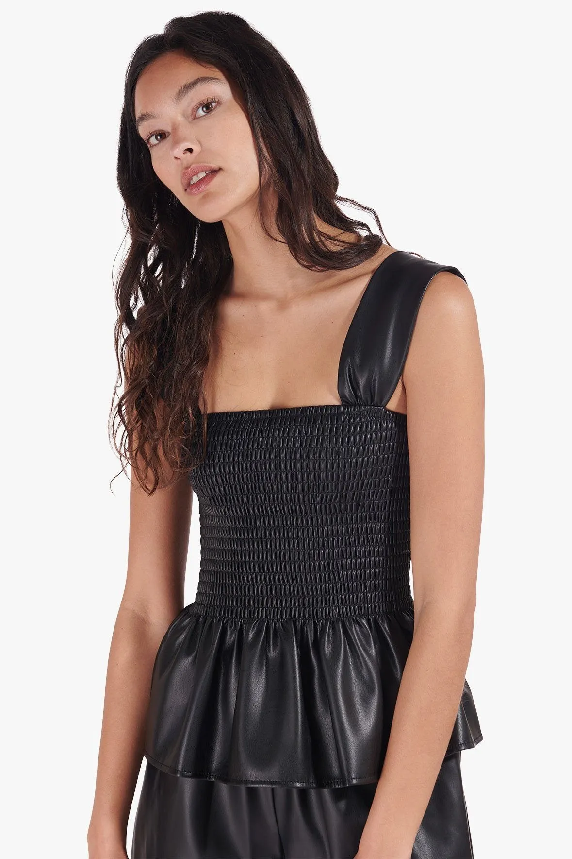 IDA TOP | BLACK VEGAN LEATHER