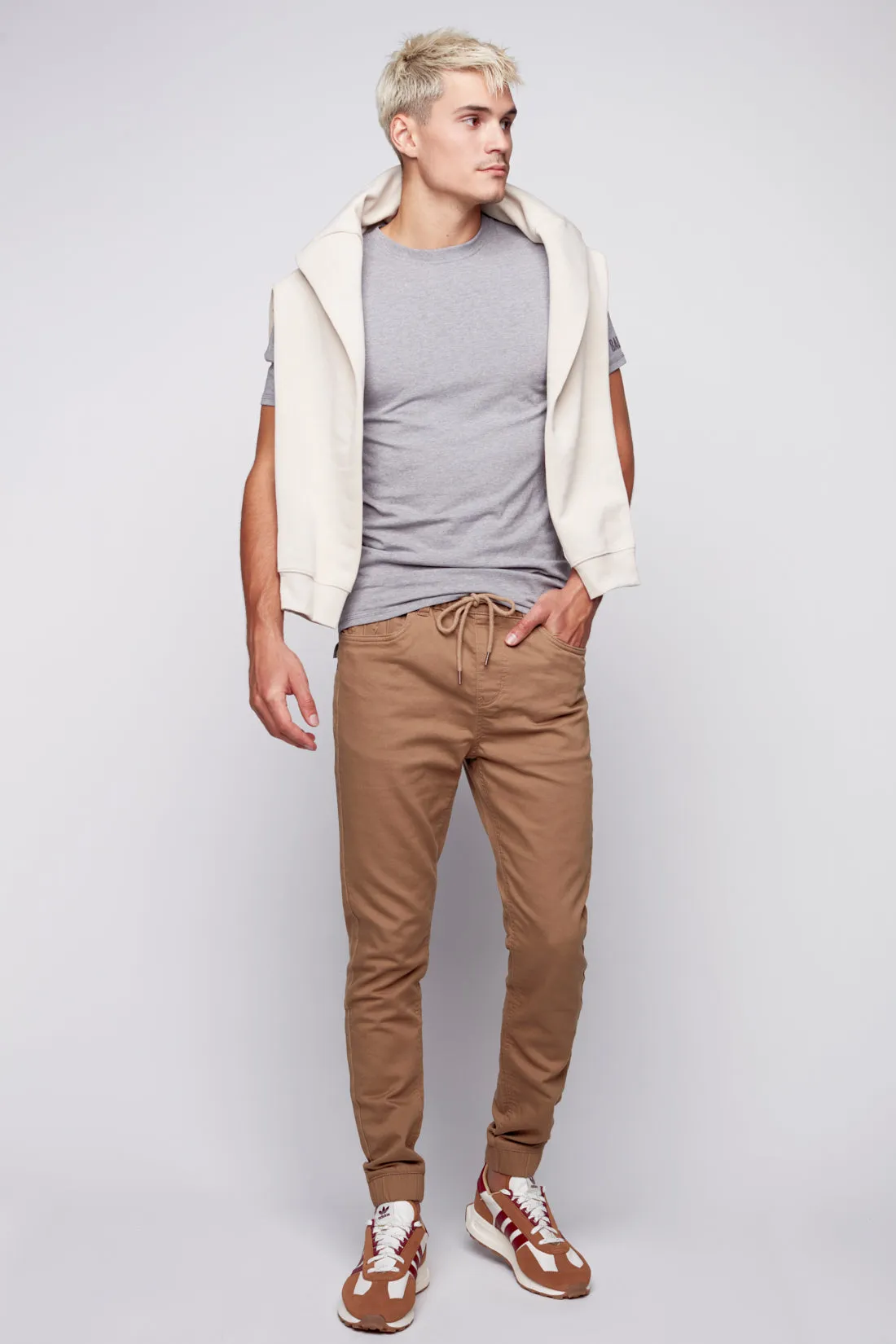 JAGGER - 5 Pocket Soft French Terry Classic Jogger - Beige