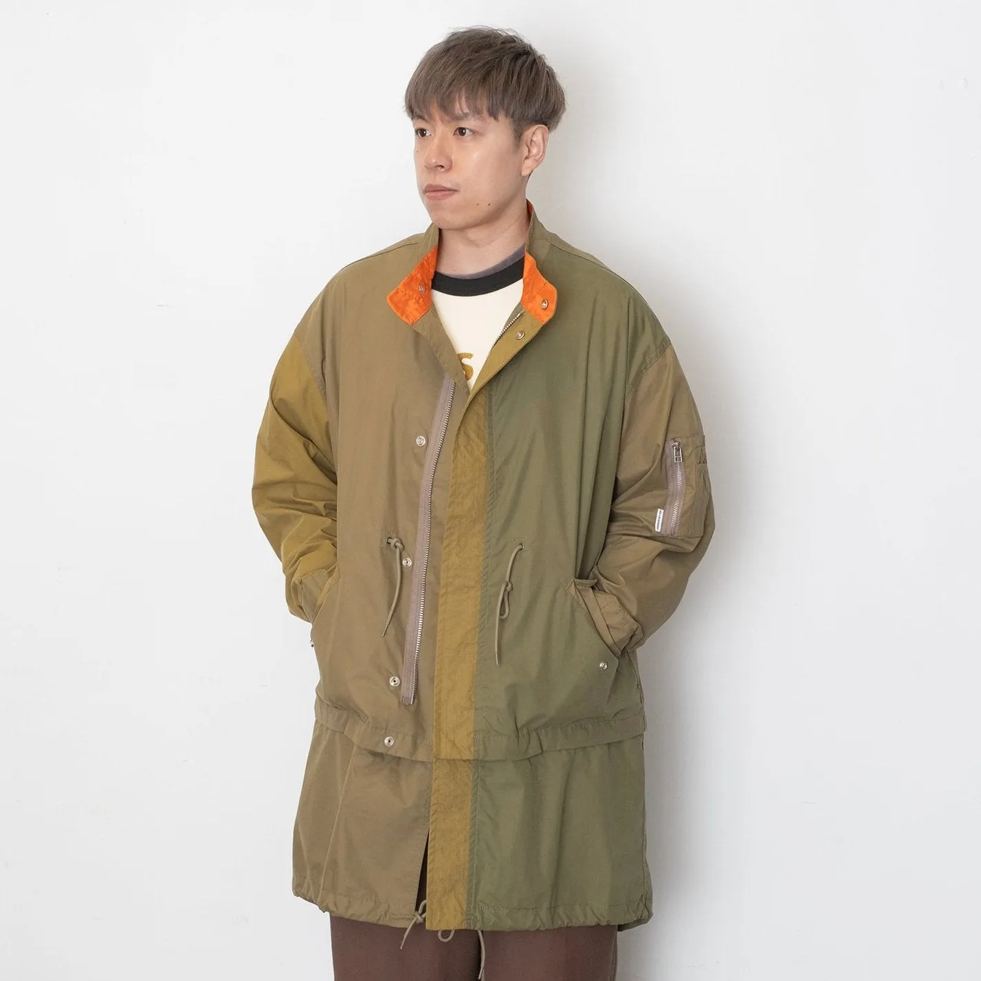 (JK383) Colorblock 2 Way M51 Fishtail Parka