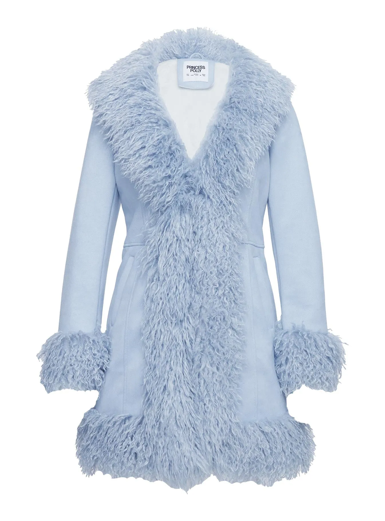 Josefina Faux Fur Detail Jacket Blue