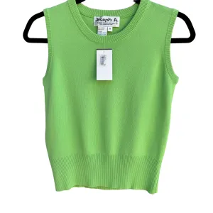 Joseph A. Womens Sleeveless Green Round Neck Sleeveless Stretch Sweater - New M