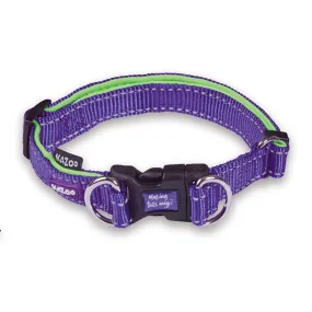 Kazoo Active Easy-Clip Adjustable Dog Collar Purple & Lime