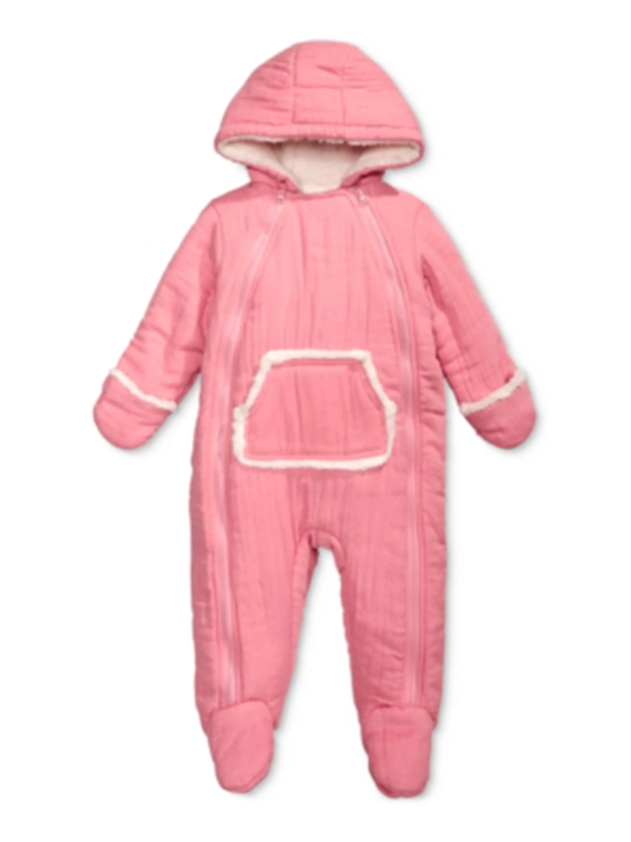 Kids Girl's Faux Fur Trim Jumpsuit,Pink