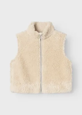 Kids Girl's Faux Fur Vest,Cream