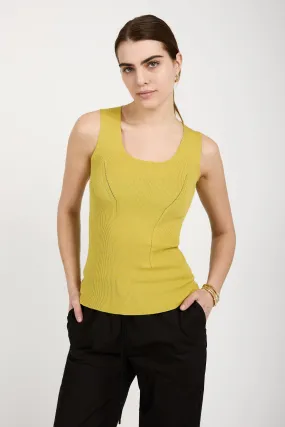 Knit Tank Top in Lime