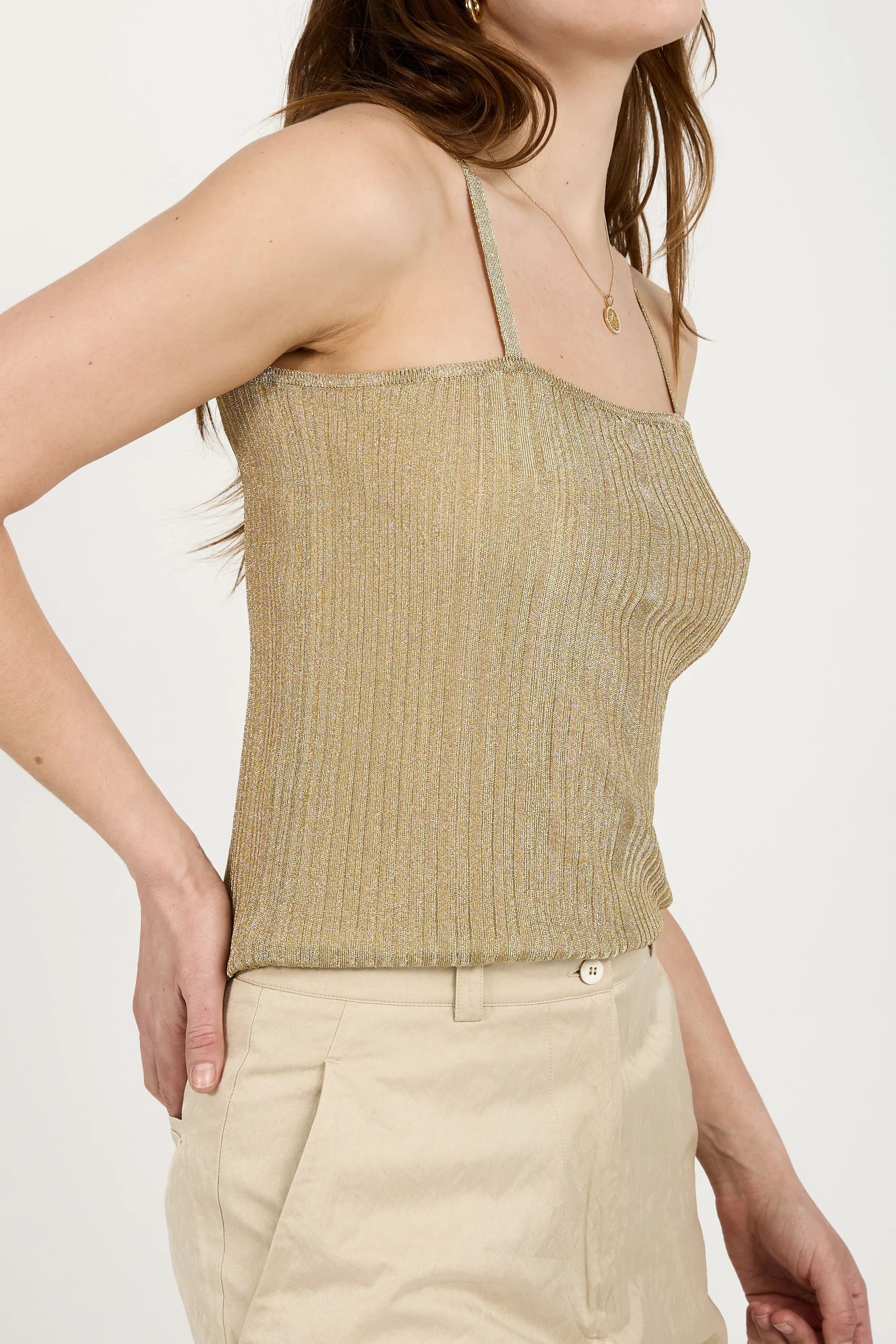 Knit Tank Top in Oro