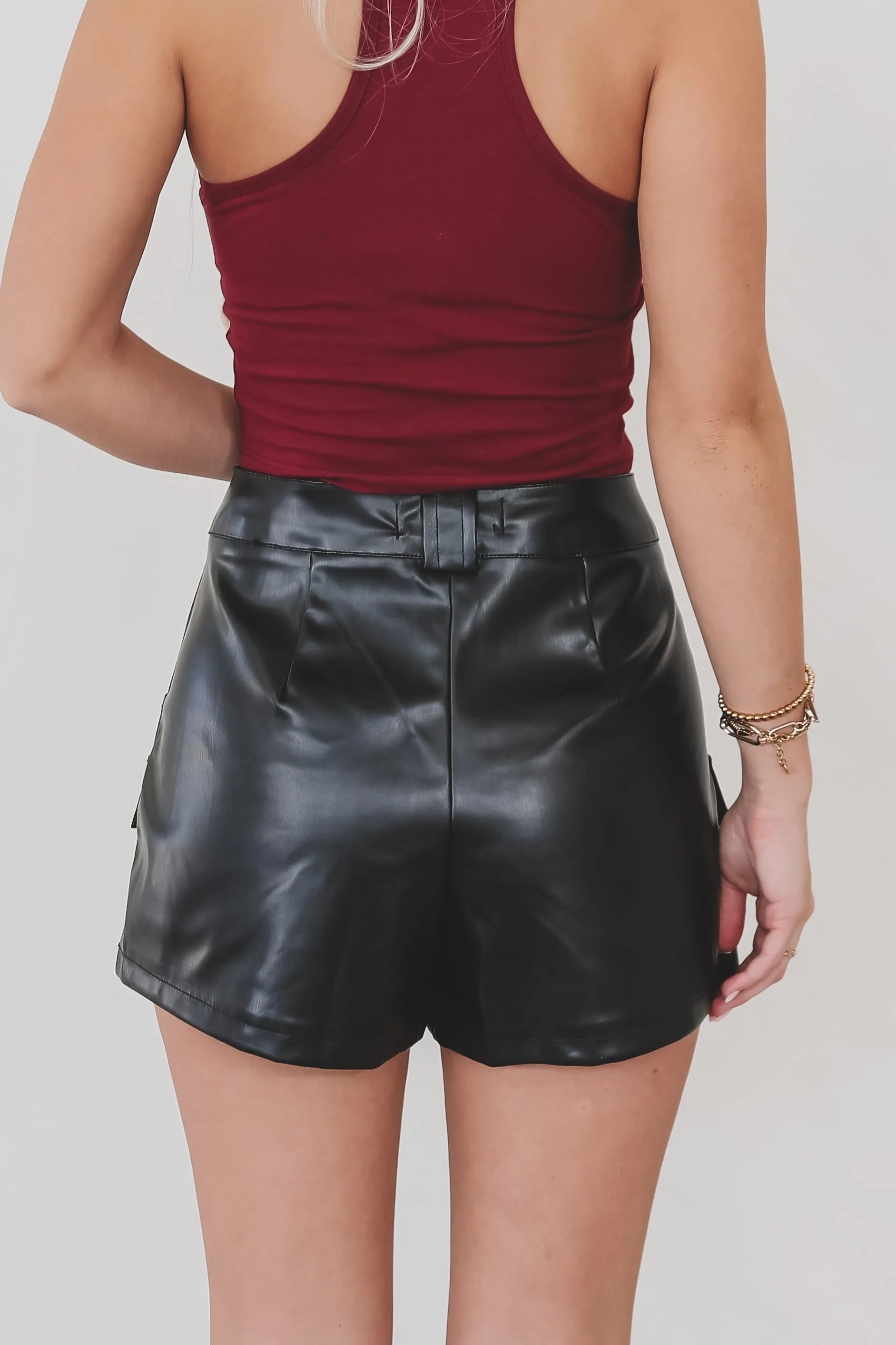 Lead Me To Your Closet Faux Leather Mini Skort