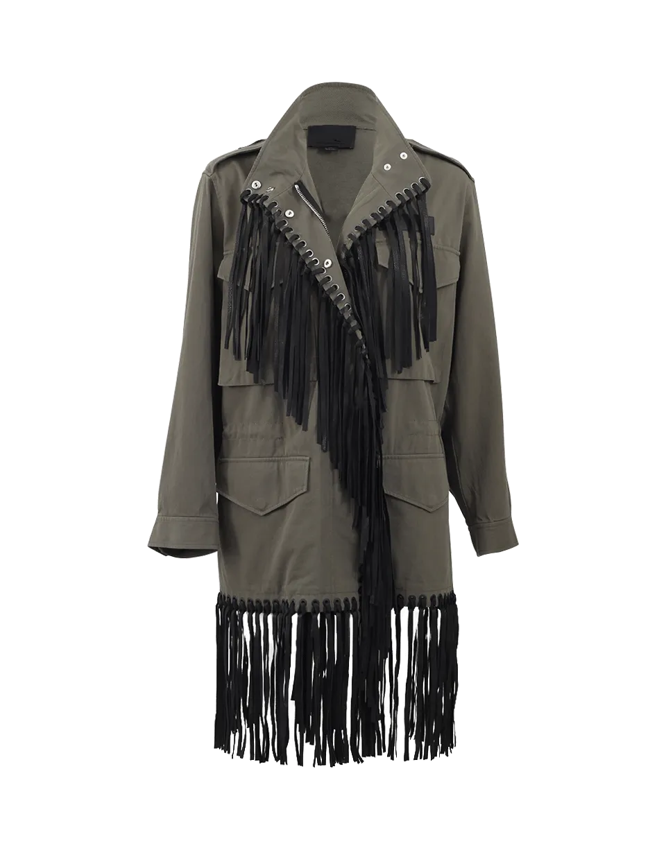 Leather Fringe Parka