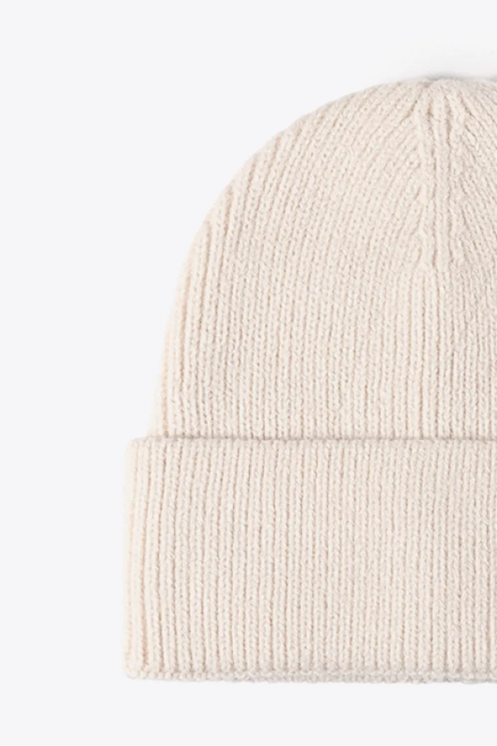 Letter N Patch Cuffed Knit Beanie