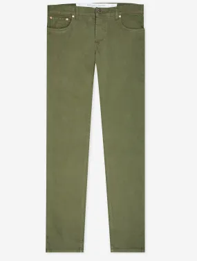 Luxury Denim Cashmere Jean Olive Green