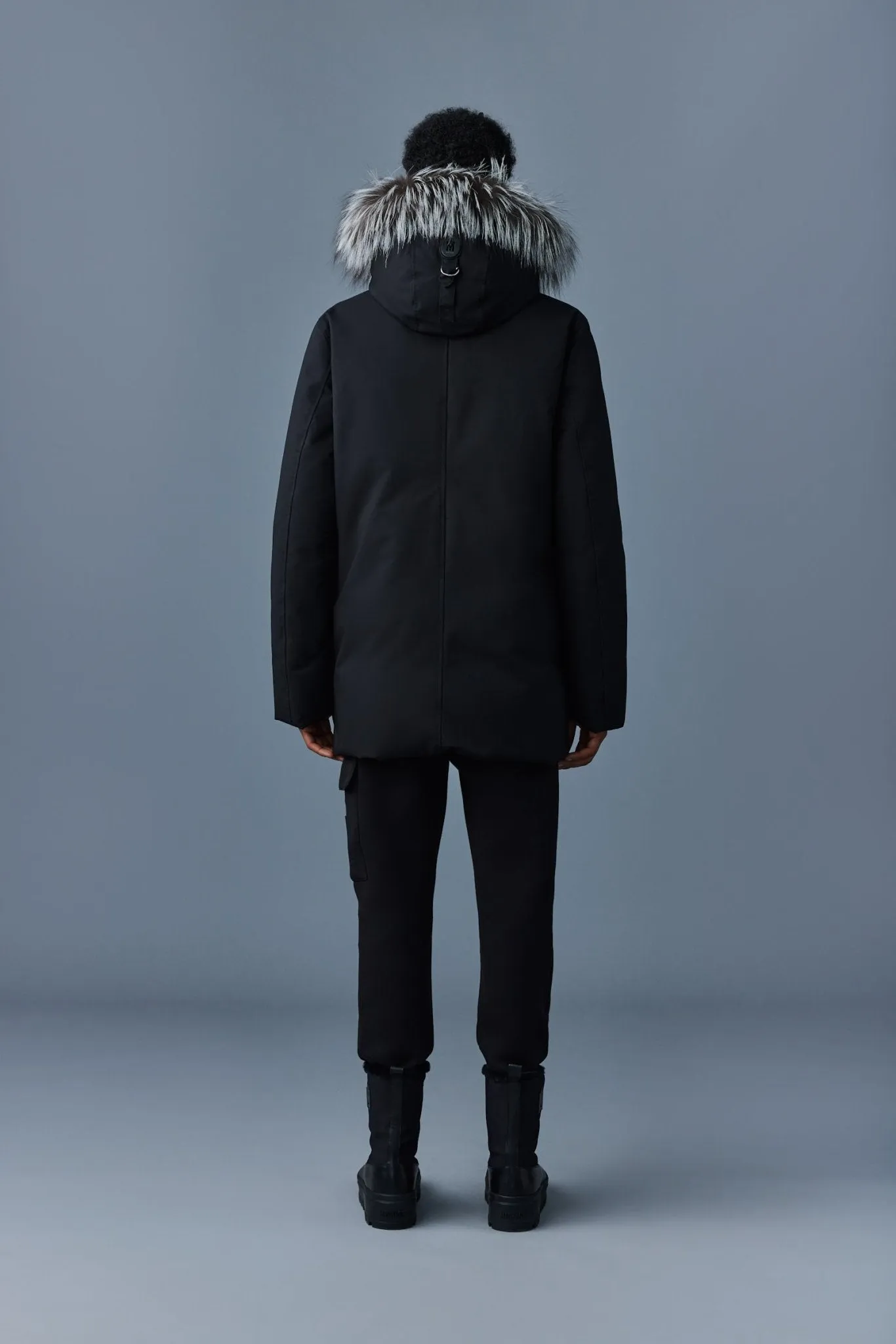 MACKAGE EDWARD-X - 2-in-1 Down Parka With Hooded Bib And Silver Fox Fur