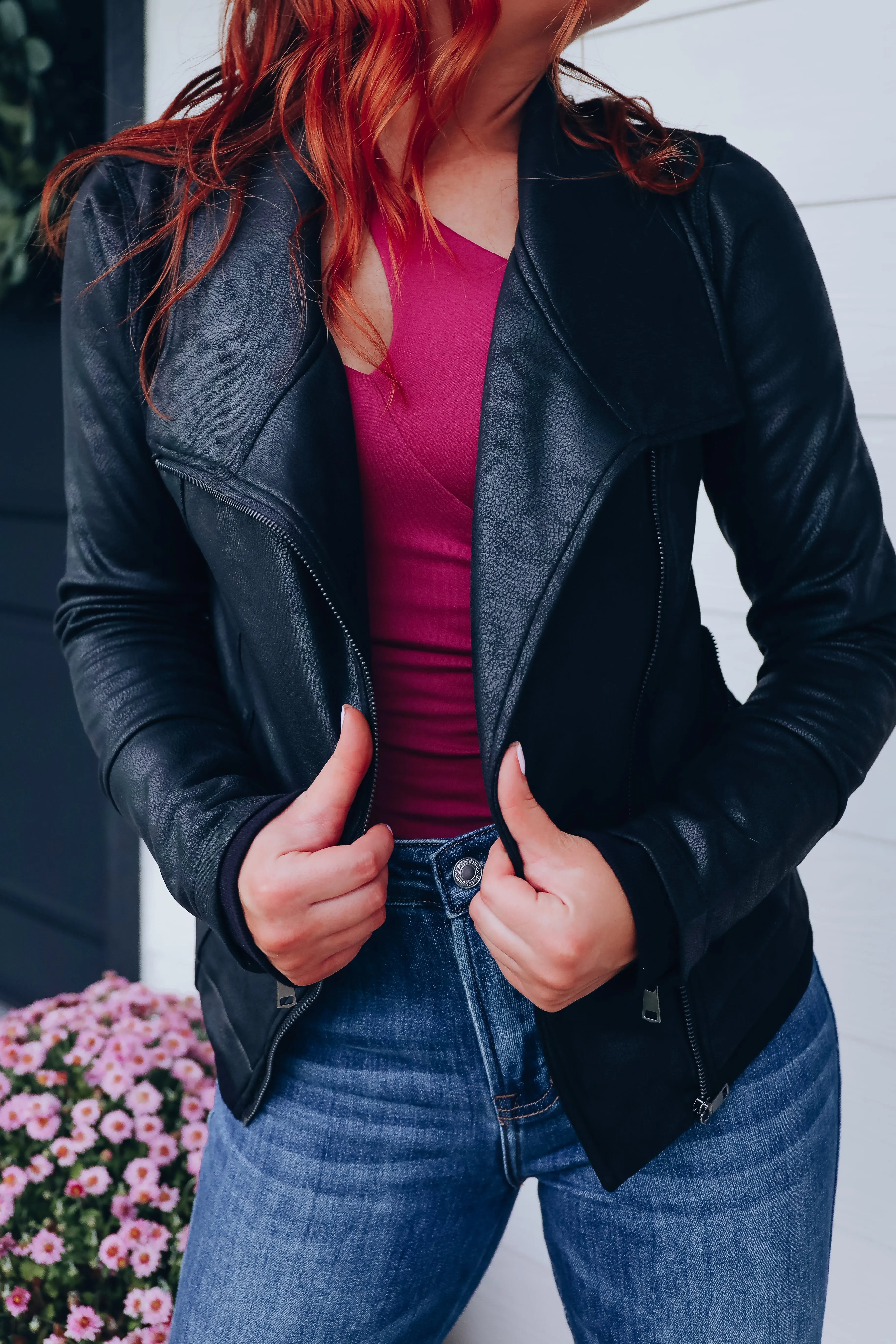 Marvel Faux Leather Moto Jacket - Black