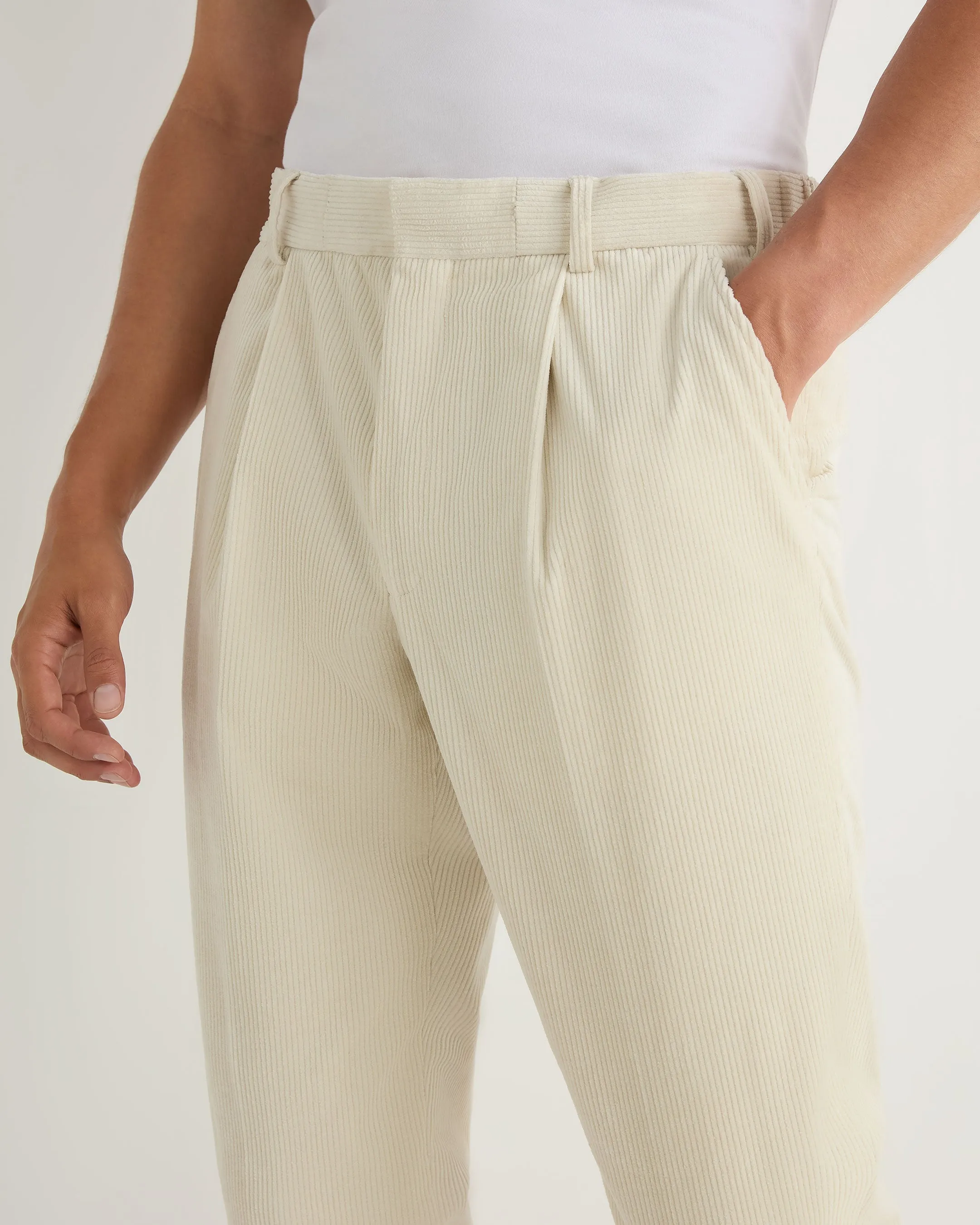 Men's Atrani Cord Trousers Off White