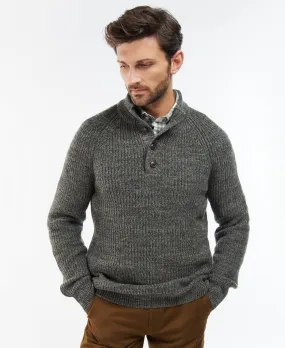 Men's Horseford Jumper - Half Button - Olive