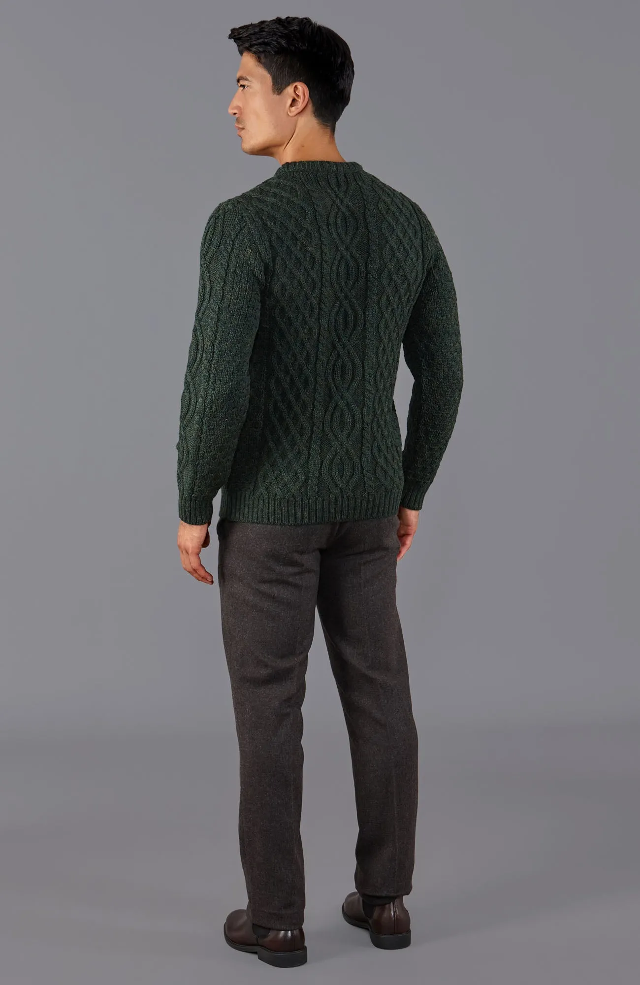 Mens Jarvis British Wool Aran Cable Sweater