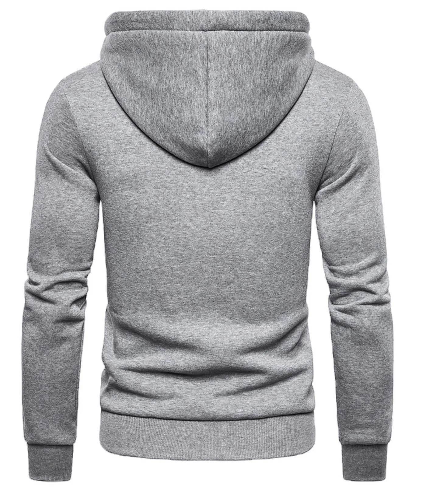 Mens Plain Fleece Zip Up Hoodie