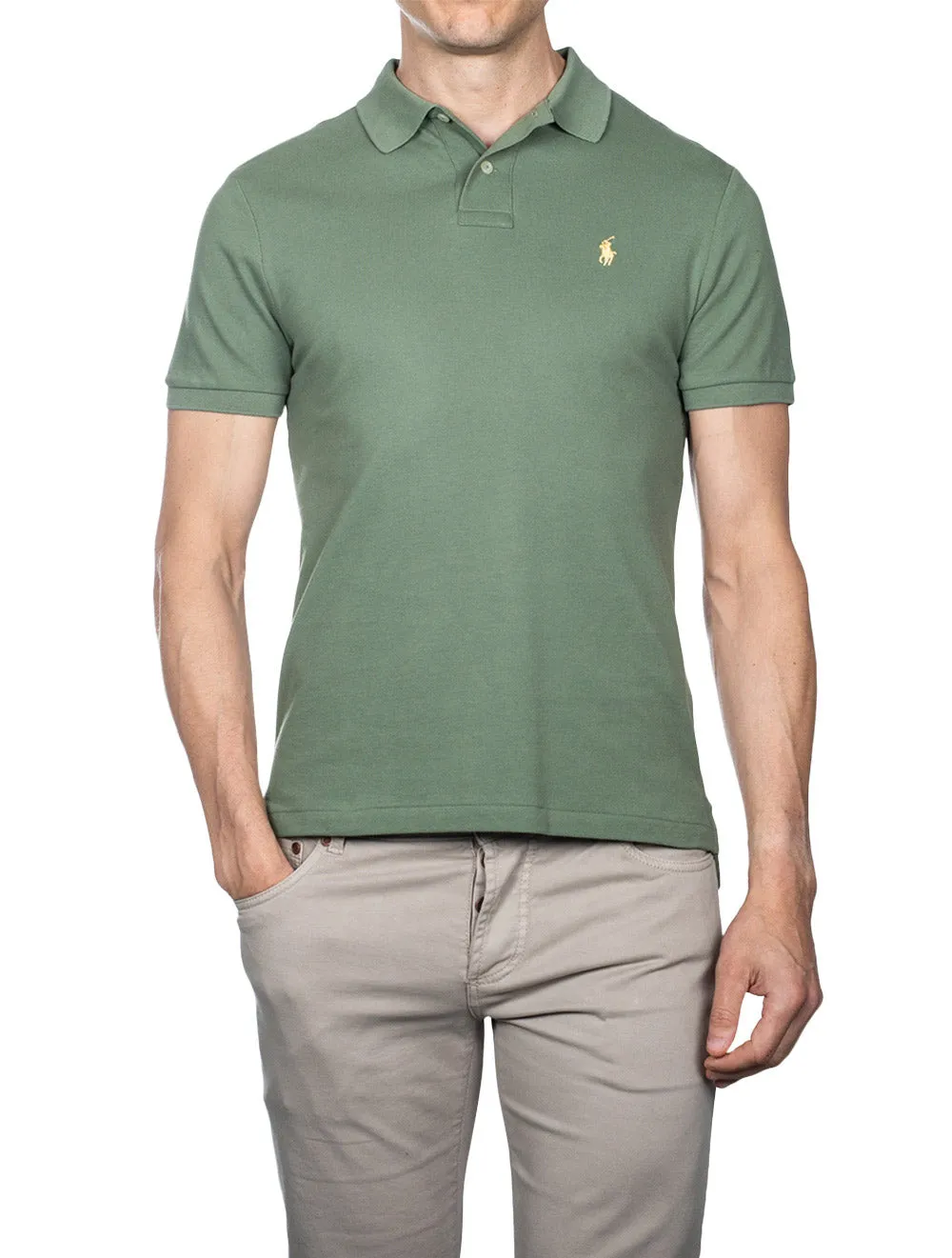 Mesh Polo Shirt Olive Green