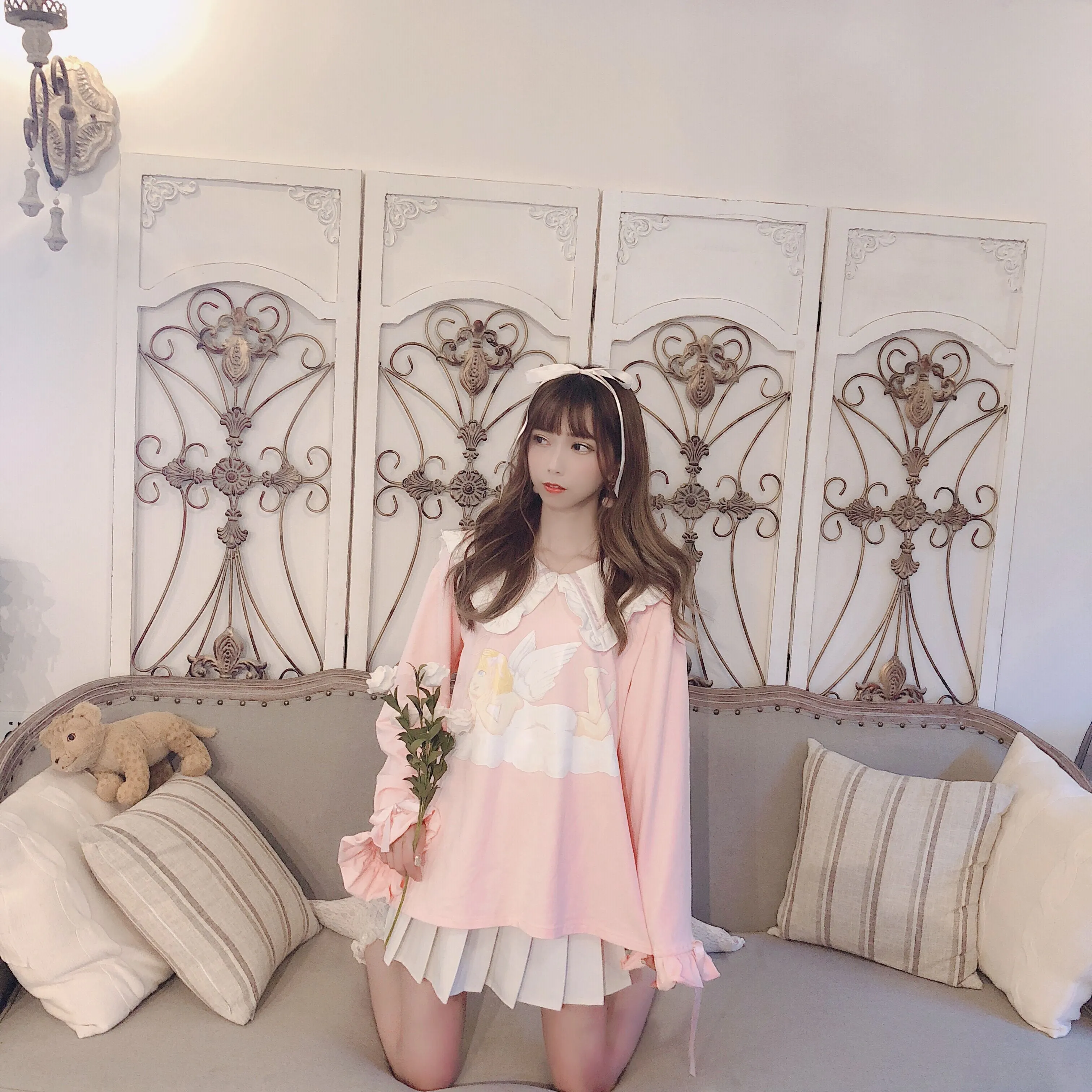 [Mid Season sale ] You are like an angel sailor babydoll hoodie dress