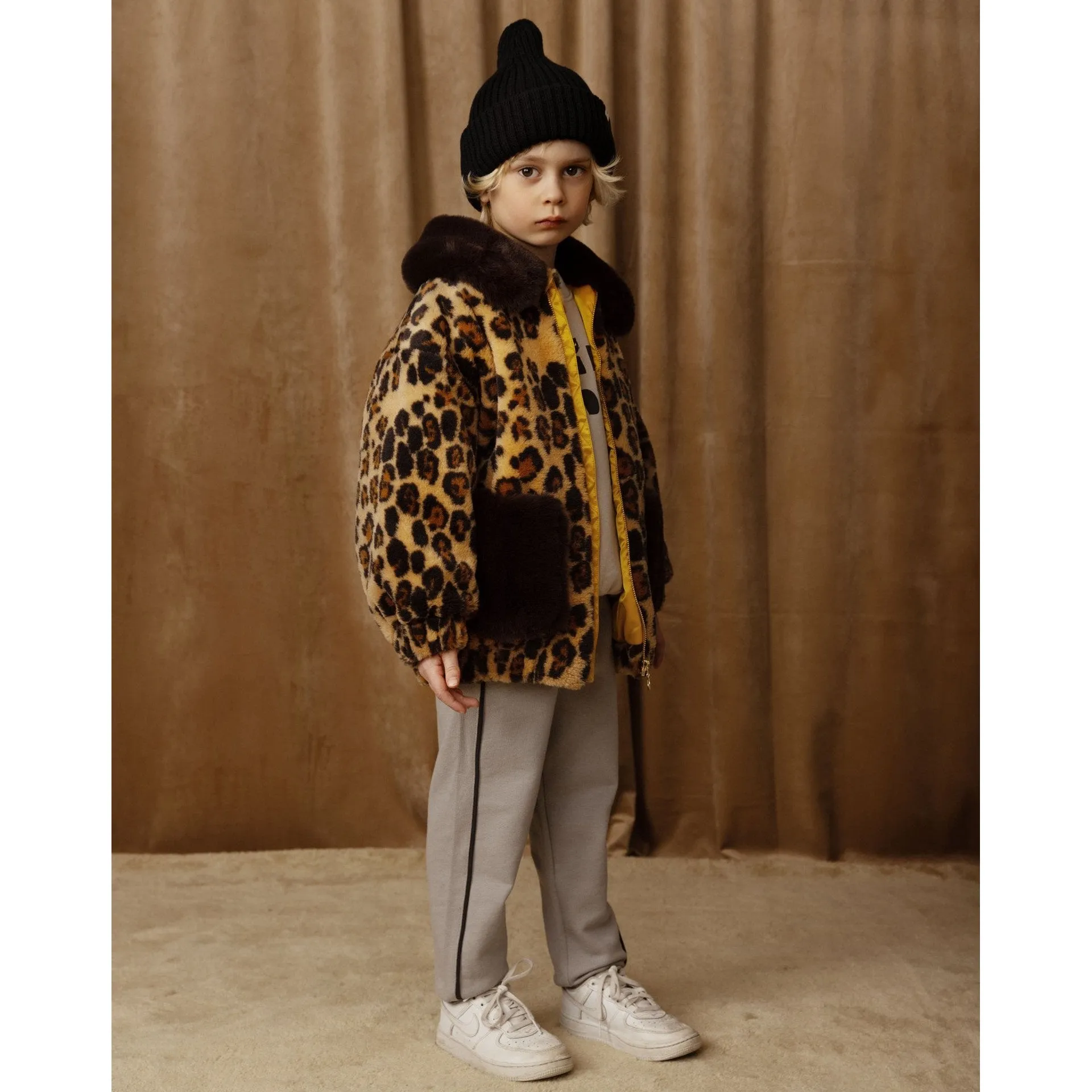 Mini Rodini - Leopard faux-fur jacket