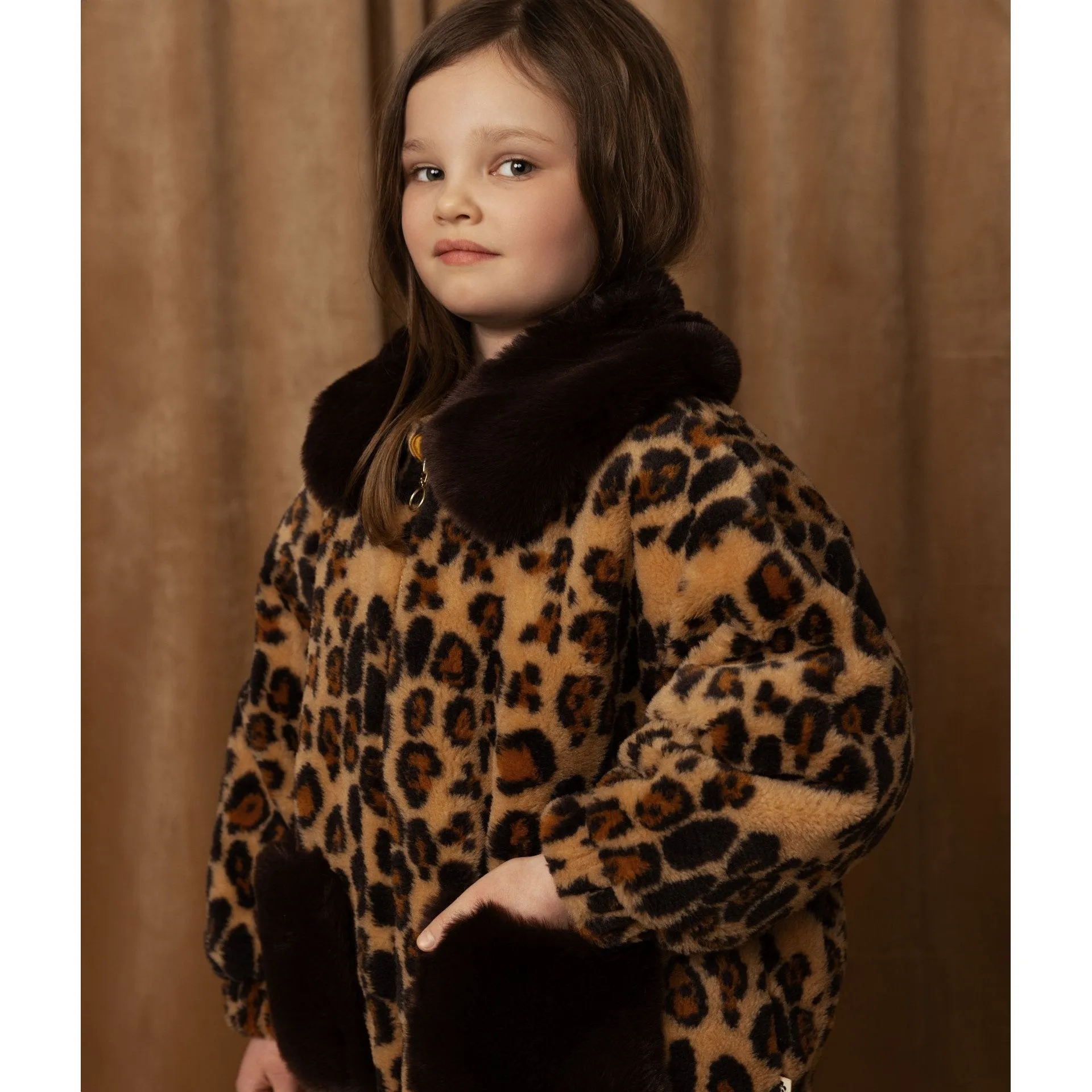 Mini Rodini - Leopard faux-fur jacket