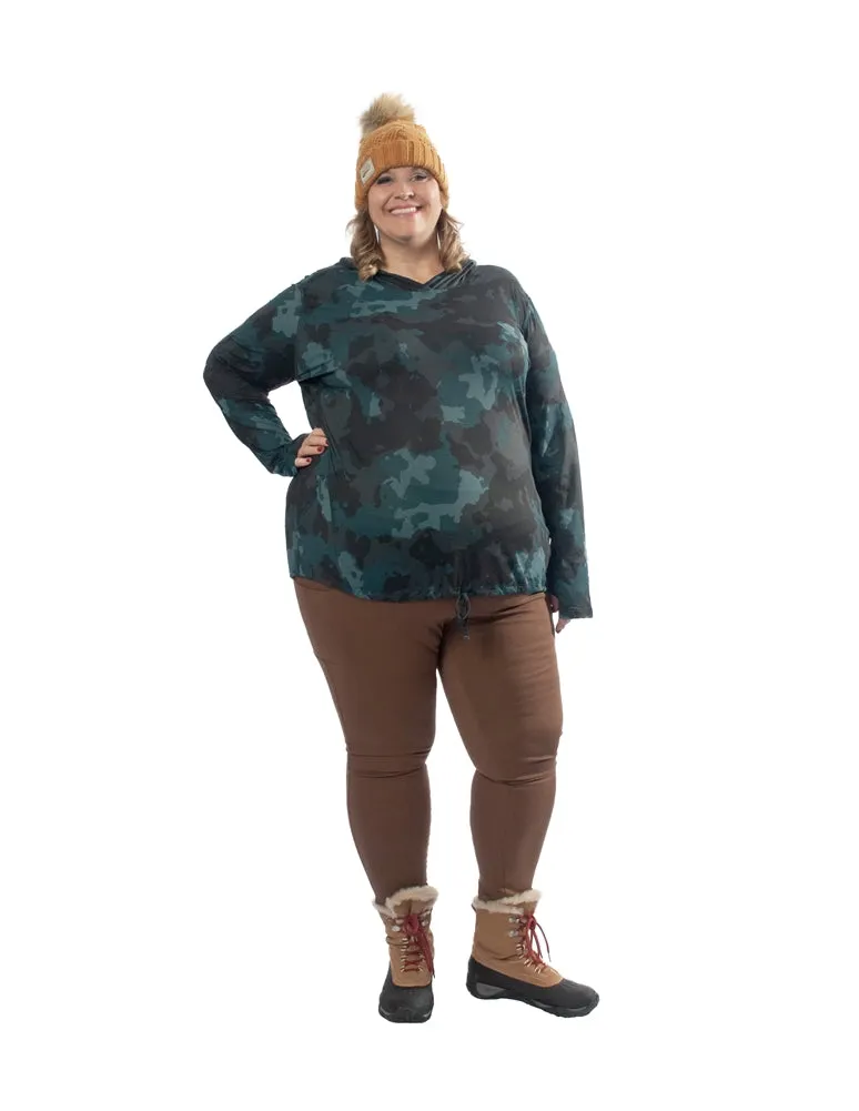 Mountain Hardwear Crater Lake Plus Size LS Hoody | Dark Marsh Pines Camo