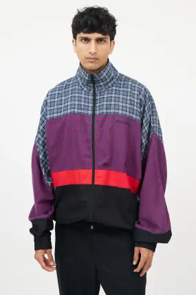 Multicolour Plaid Track Jacket