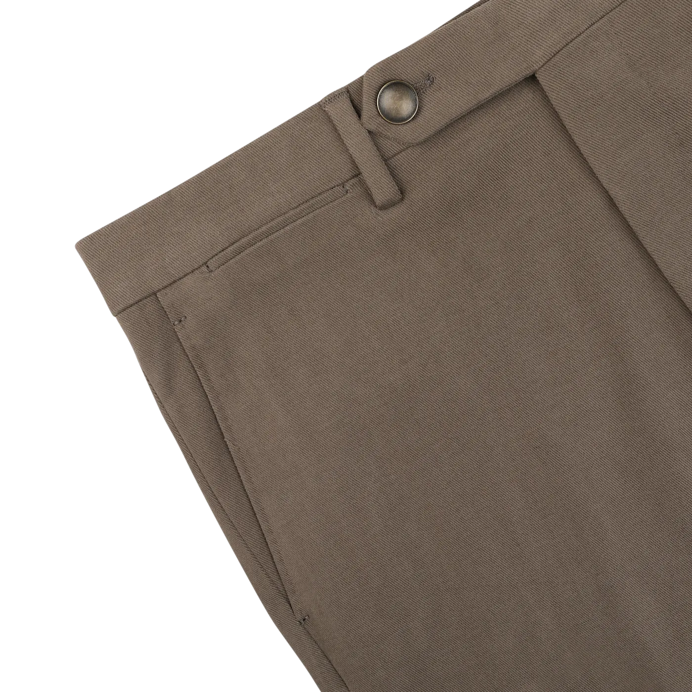 Muted Olive Cotton Moleskin Trousers