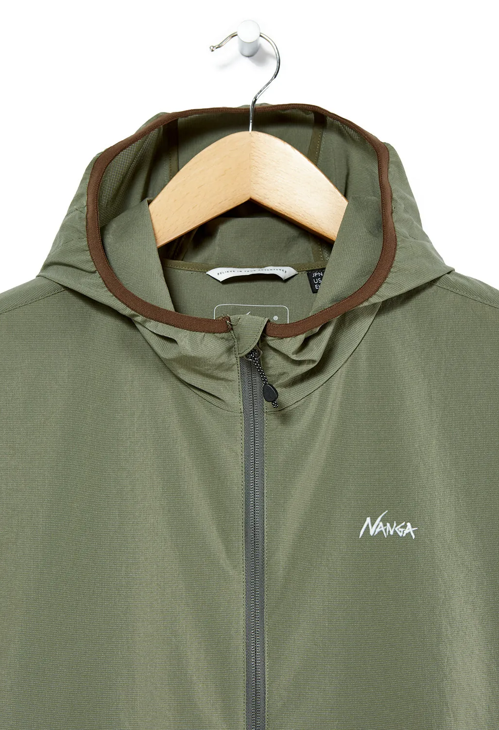 Nanga Men's Air Cloth Comfy Zip Parka Jacket - Olive Green