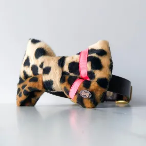 Neon Leopard Dog Bow Tie | Pink