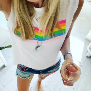 Neon rainbow tank top