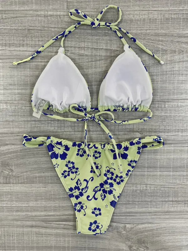 New printed sexy strappy split swimsuit swimsuit bikini female bikini