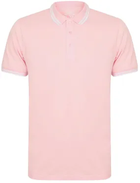 Nova Cotton Pique Polo Shirt In Baby Pink - South Shore