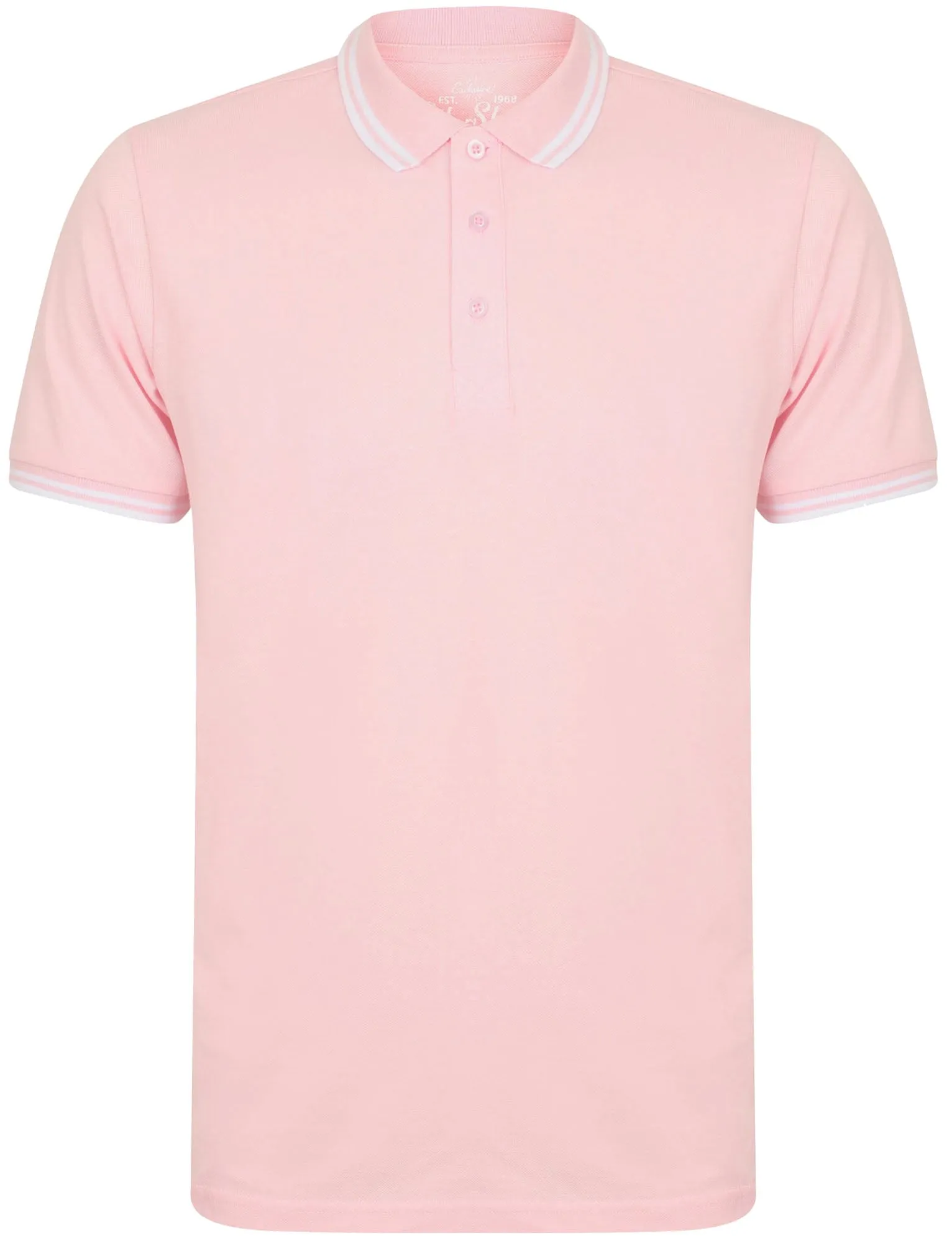 Nova Cotton Pique Polo Shirt In Baby Pink - South Shore