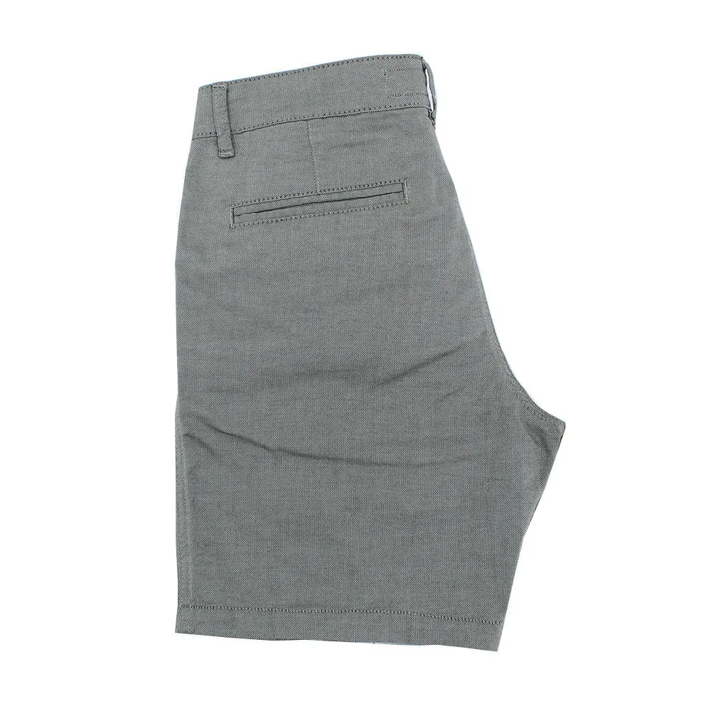 Olive Green Slim Fit Textured Shorts