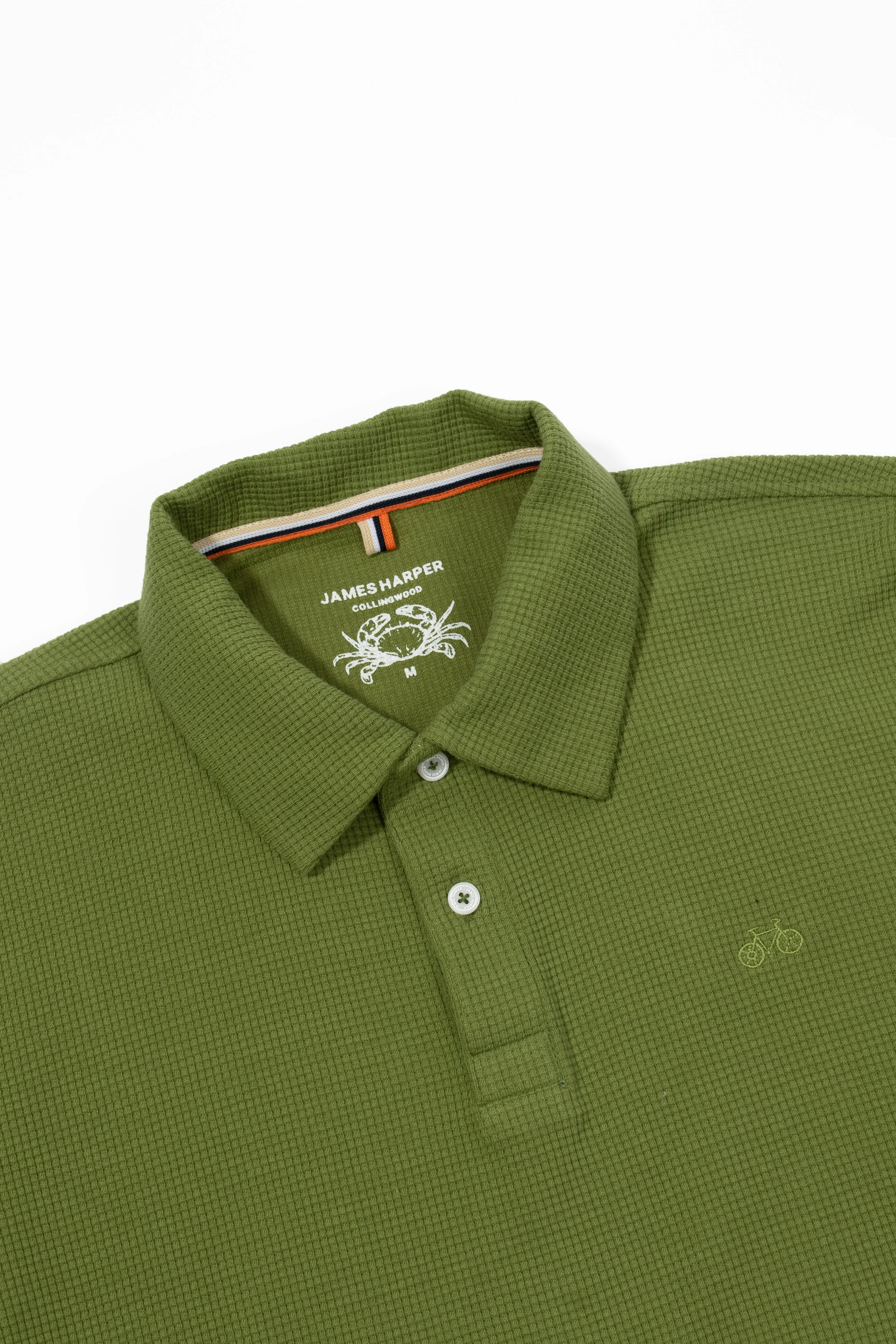 Olive Waffle Polo Shirt