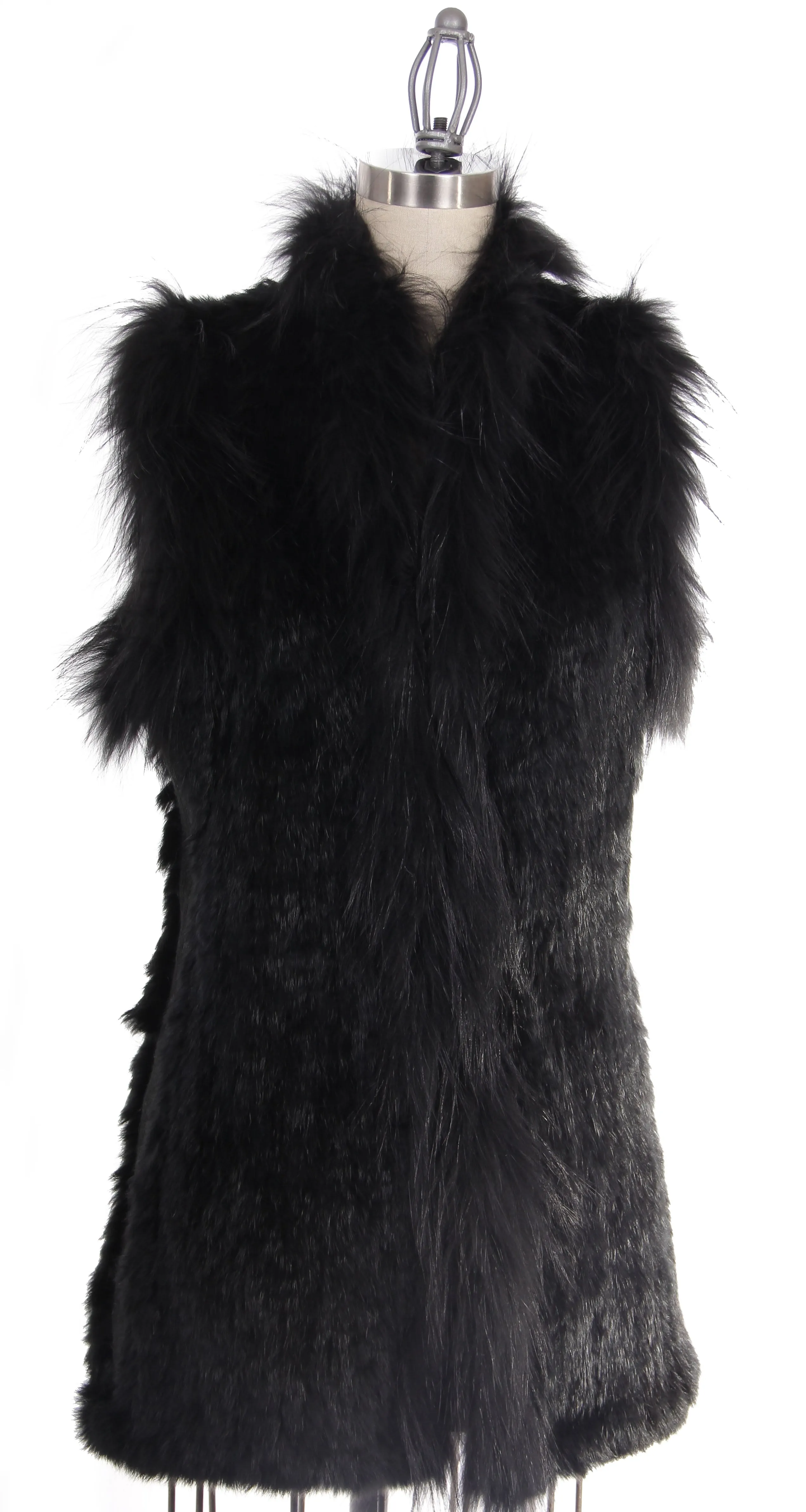 Ombre Raccoon & Rabbit Fur Vest