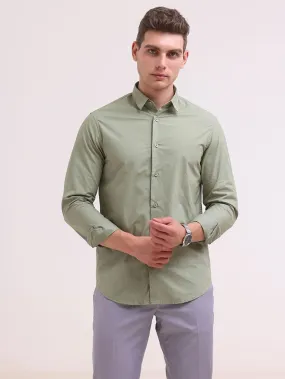 Orchida Plain Full Sleeve Poplin Shirt Olive