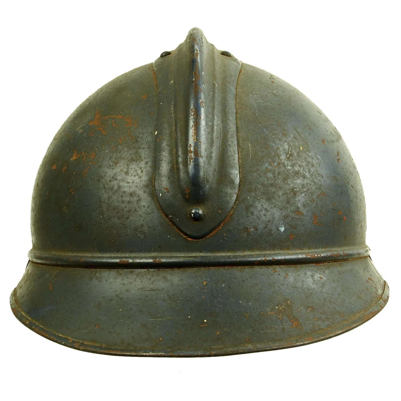 Original French WWI Model 1915 Adrian Helmet with RF Field Medical Personnel Badge