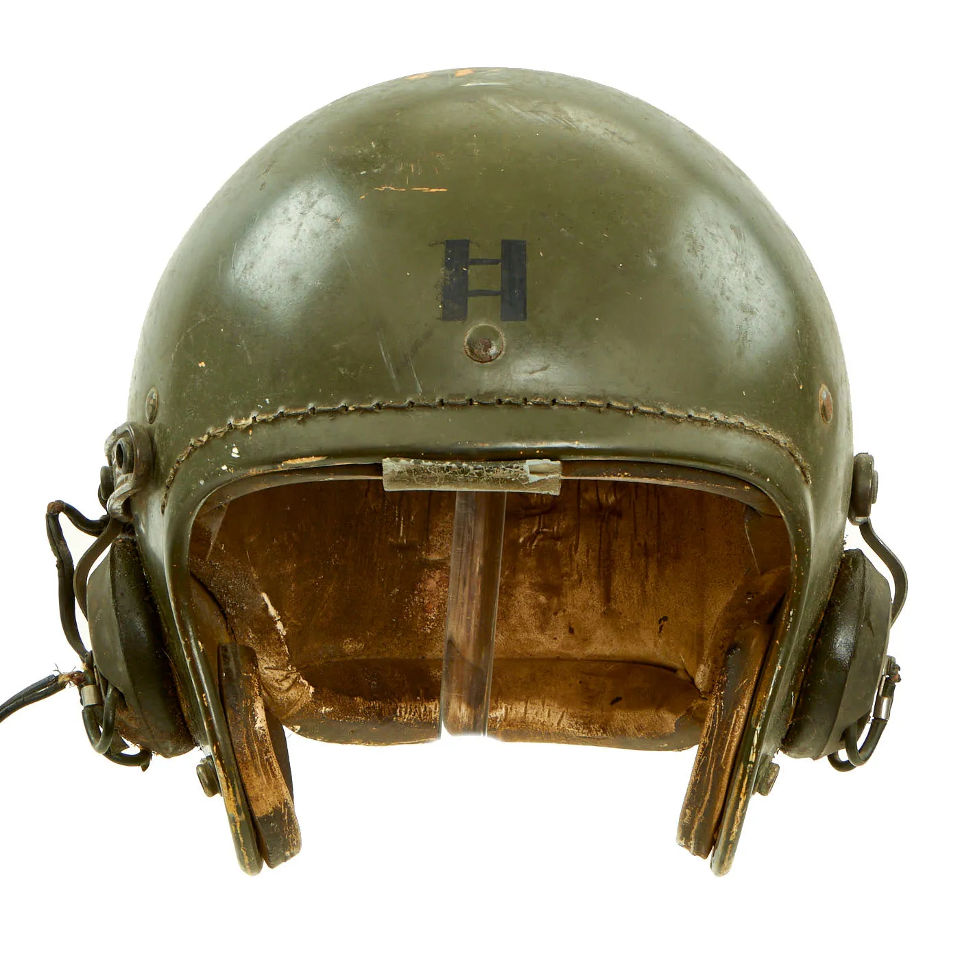 Original U.S. Korean War / Early Vietnam War Tanker Company Commander’s Helmet - Converted Football Helmet