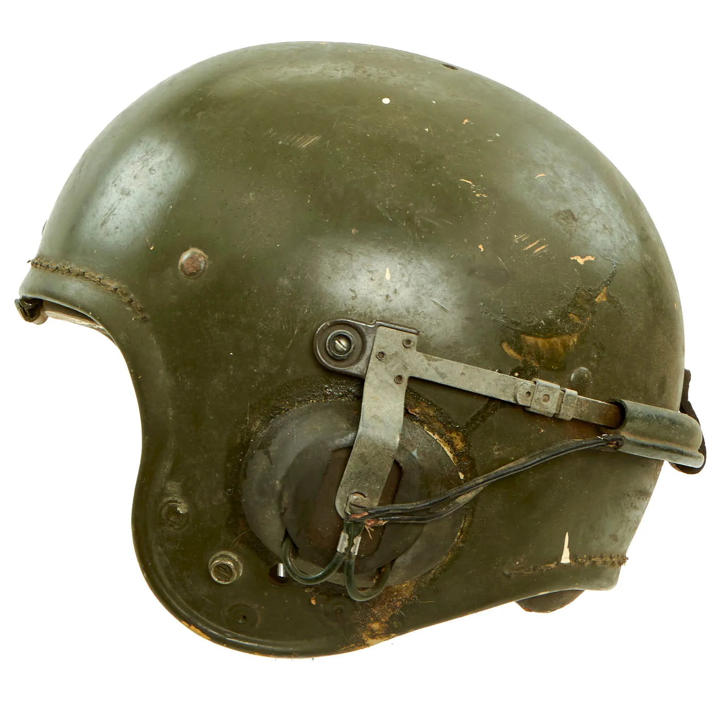 Original U.S. Korean War / Early Vietnam War Tanker Company Commander’s Helmet - Converted Football Helmet