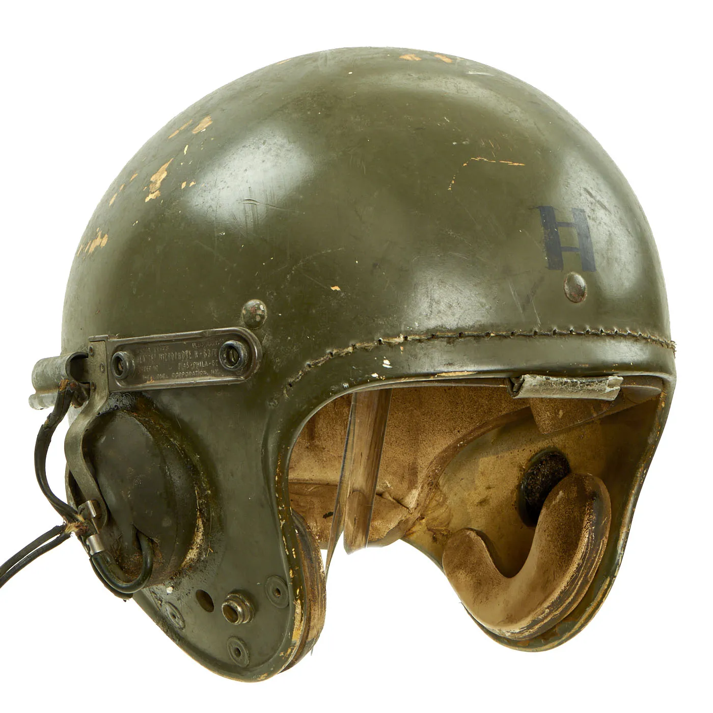 Original U.S. Korean War / Early Vietnam War Tanker Company Commander’s Helmet - Converted Football Helmet