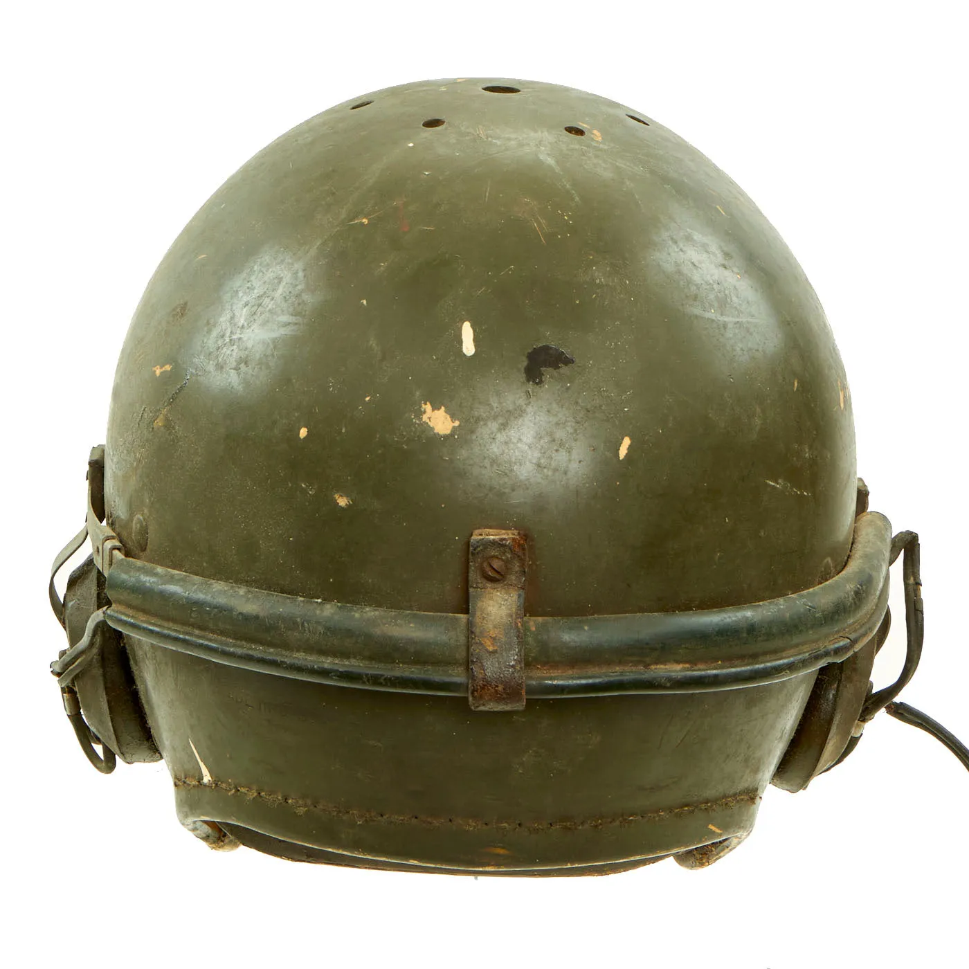 Original U.S. Korean War / Early Vietnam War Tanker Company Commander’s Helmet - Converted Football Helmet