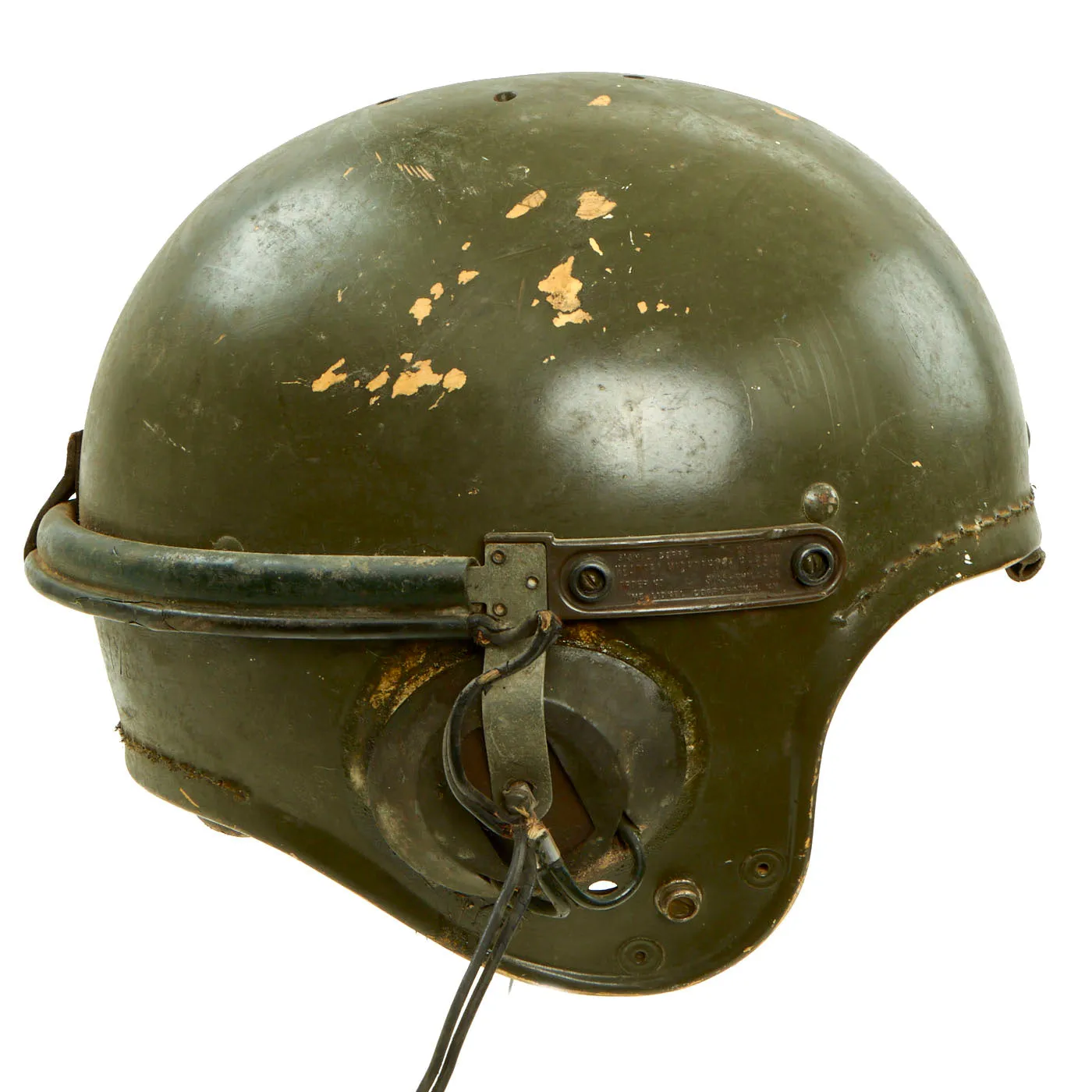 Original U.S. Korean War / Early Vietnam War Tanker Company Commander’s Helmet - Converted Football Helmet