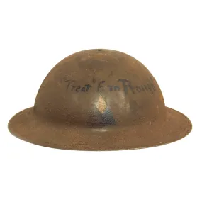 Original U.S. WWI Tank Corps of the American Expeditionary Forces Painted Doughboy Helmet With Liner and Chin Strap - Size 7 ⅛